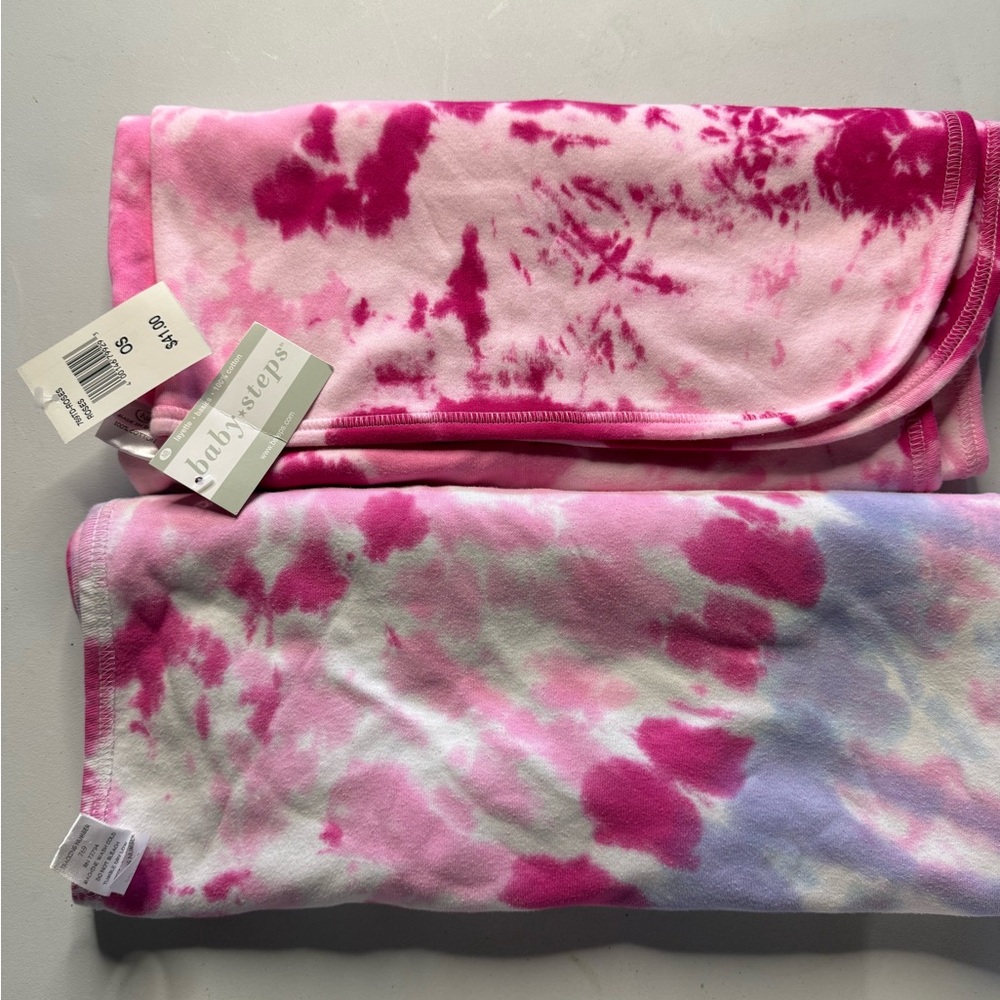 Baby Steps Pink and Magenta Tie-Dye Blanket